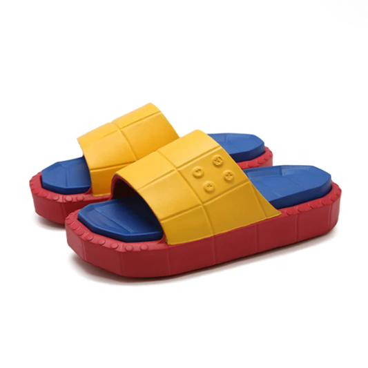 Summer Plaid‌ Building Block Slides