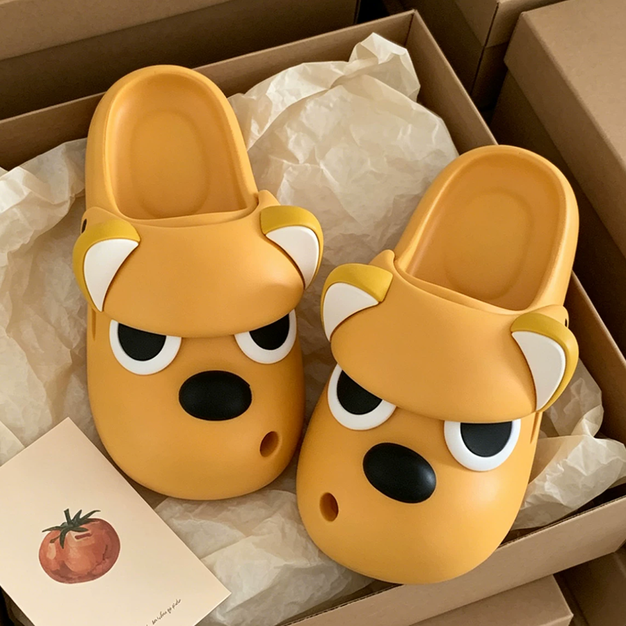 Summer Slightly Low Arch Cute Cartoon Angry Little Dog Clogs