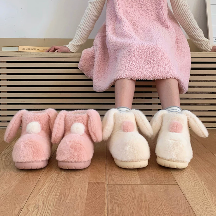 Autumn/Winter Cute Cartoon Bunny Ears Slippers Boots