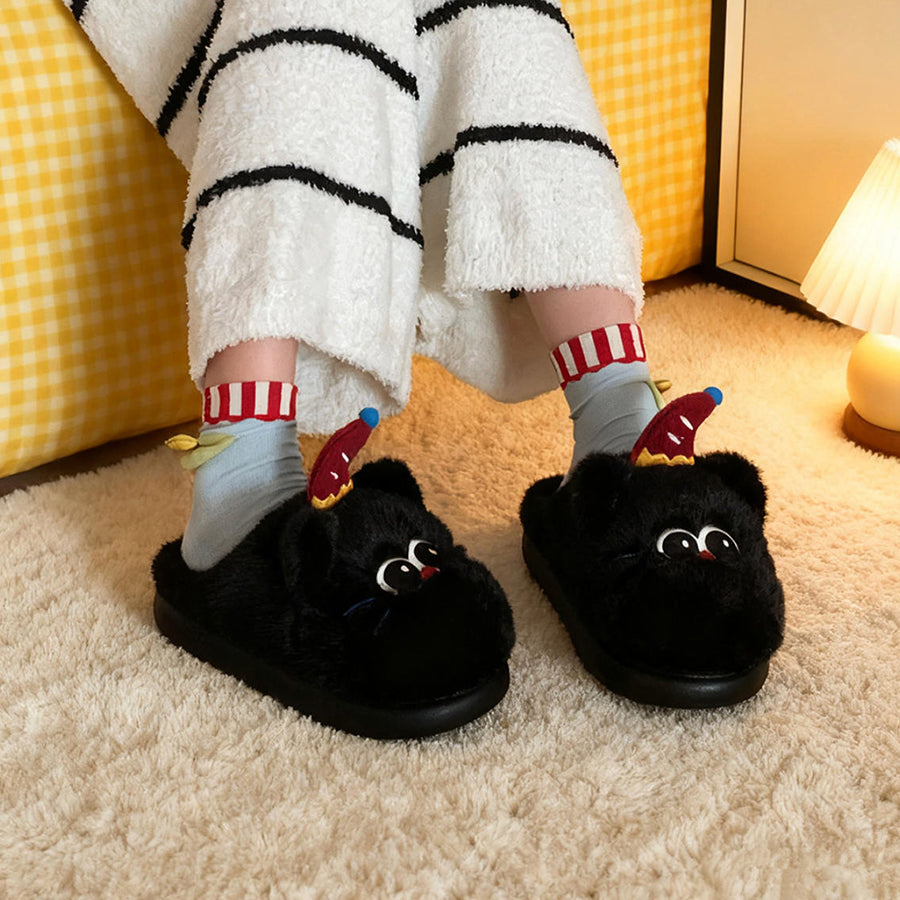 Autumn/Winter Cute Cartoon Cat Slippers