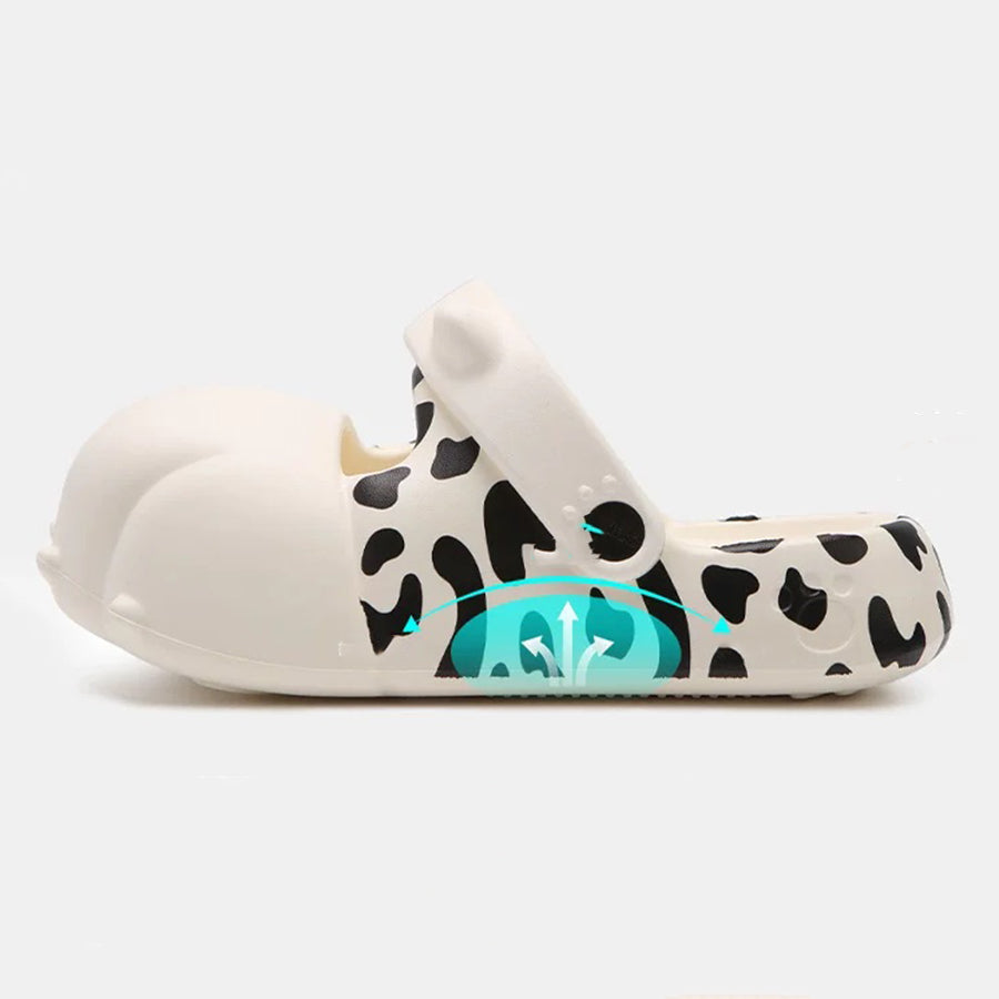 Summer Slightly Low Arch Cute Cartoon Leopard Print Cat Paw Clogs