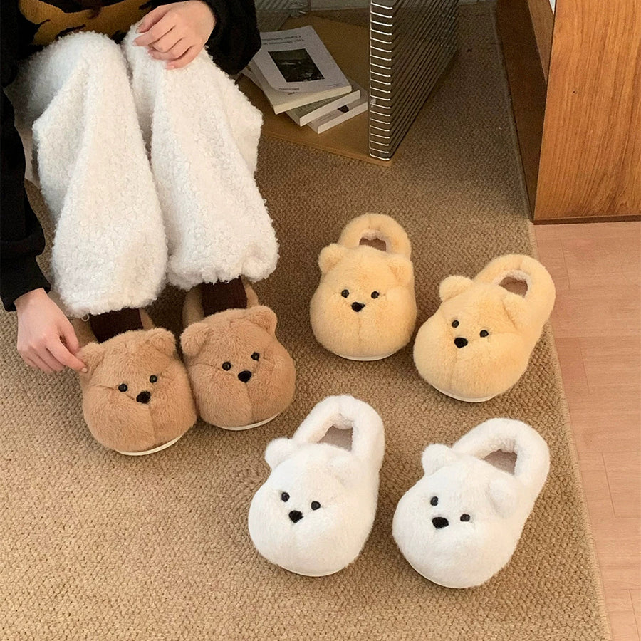 Autumn/Winter Cute Cartoon Chubby Bear Slippers