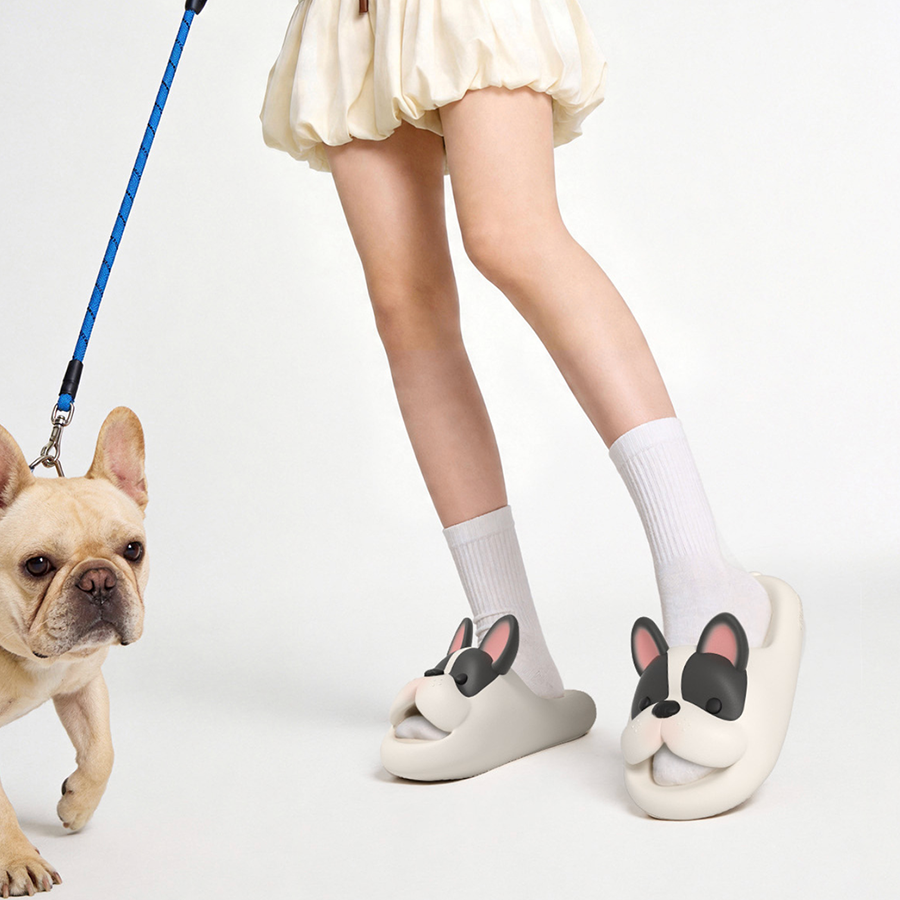 Summer Cute Cartoon Frenchie Slides Dog Slippers
