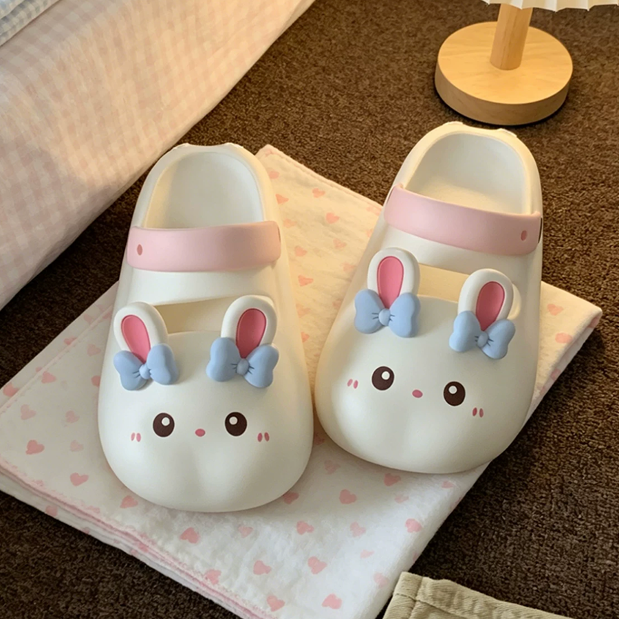 Summer Slightly Low Arch Cute Cartoon Little Rabbit Lolita Mary Jane Slides