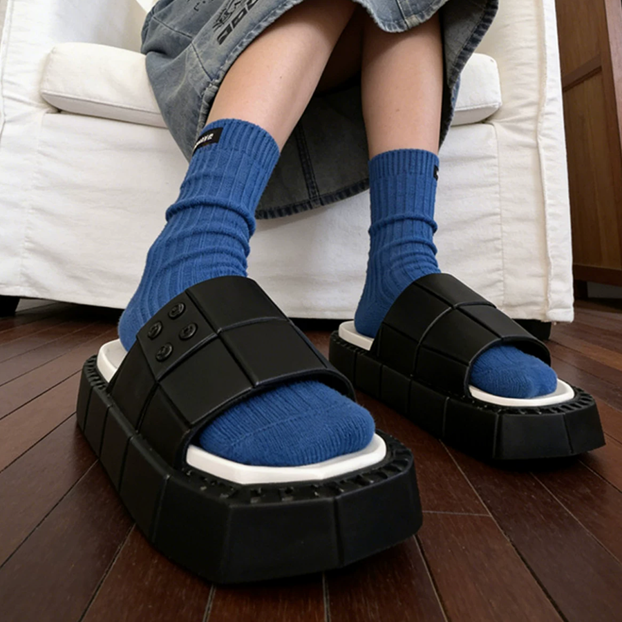 Summer Plaid‌ Building Block Slides