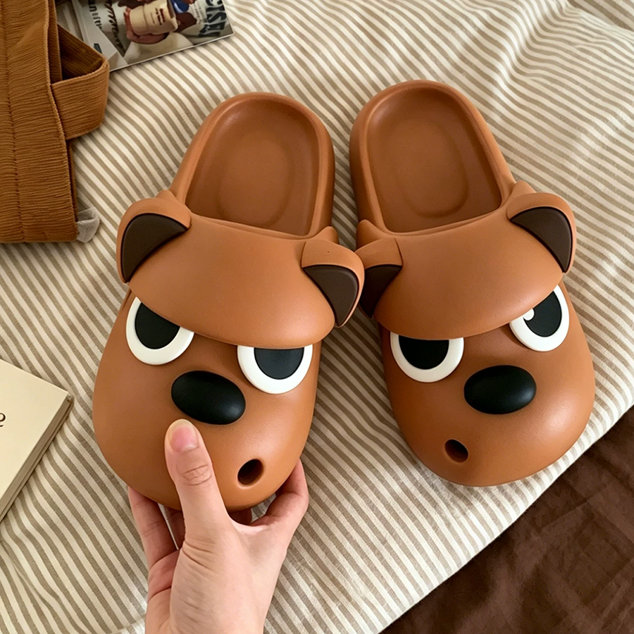 Summer Slightly Low Arch Cute Cartoon Angry Little Dog Clogs
