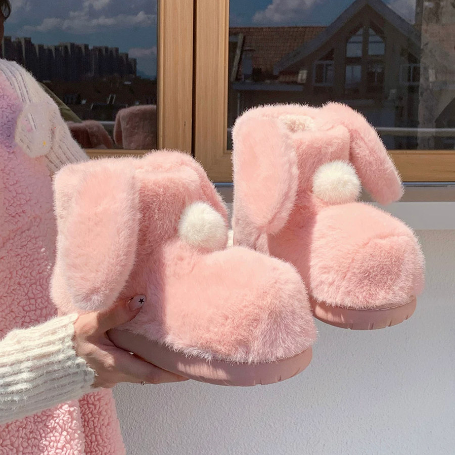 Autumn/Winter Cute Cartoon Bunny Ears Slippers Boots