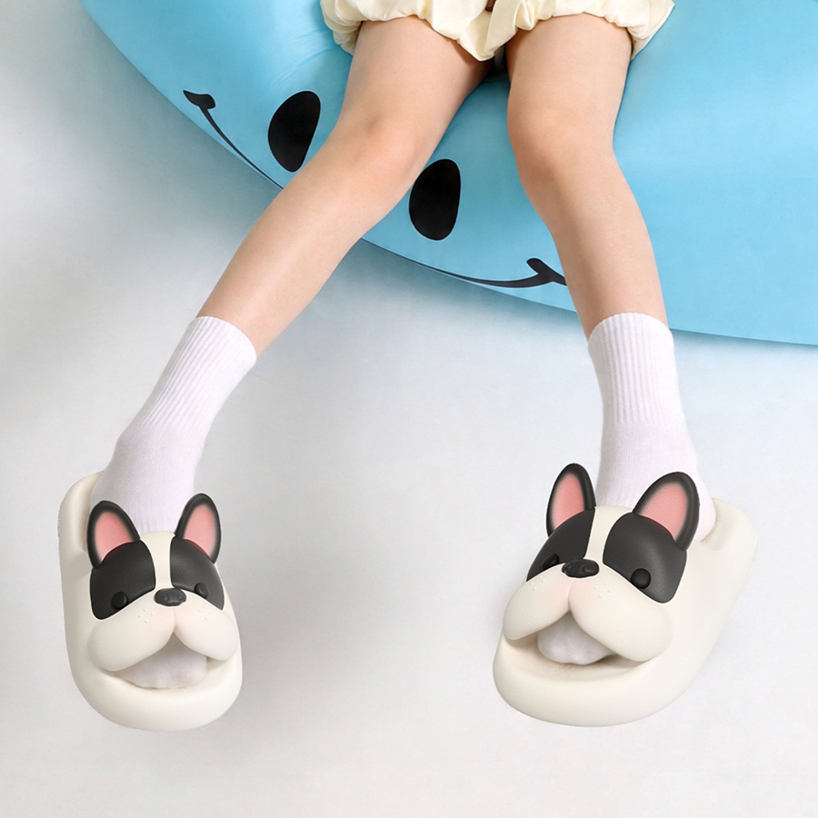 Summer Cute Cartoon Frenchie Slides Dog Slippers