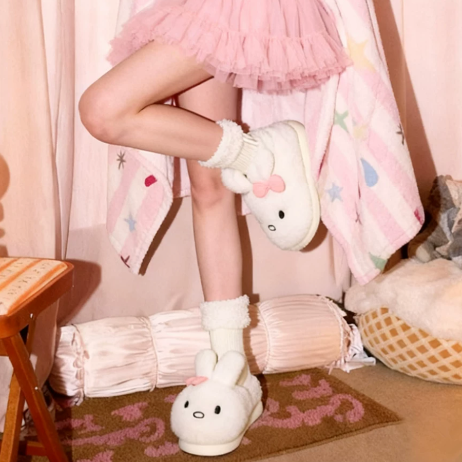 Autumn/Winter Cute Bowknot Rabbit Slippers