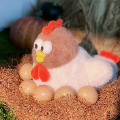 White cartoon chicken design plush slippers featuring large eyes and a vibrant orange comb, soft indoor footwear with EVA sole