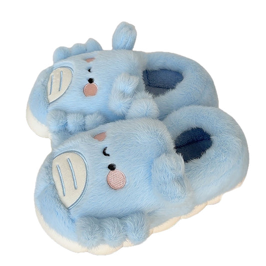Winter cute blue crab slippers aesthetic warm plush house shoes