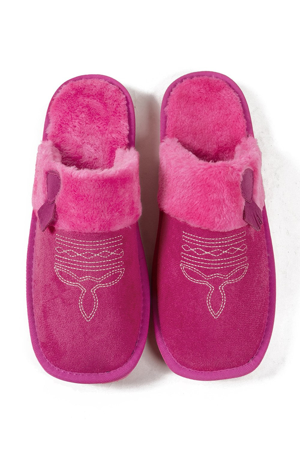 Winter cute rose red western cowboy slippers aesthetic warm plush house shoes