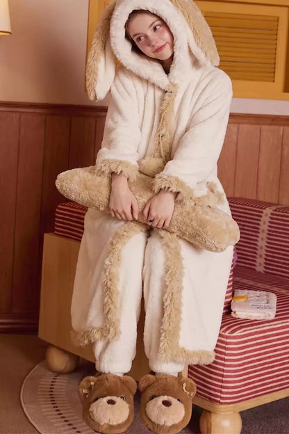 Winter cute brown teddy bear slippers aesthetic warm plush house shoes