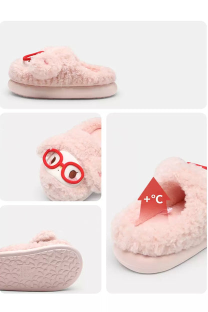 Winter Cute Pink Sheep Slippers Aesthetic Warm Plush House Shoes