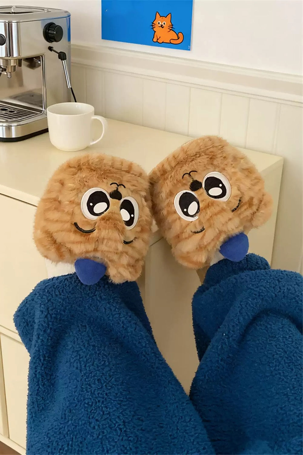 Winter Cute Leopard Slippers Aesthetic Warm Plush House Shoes