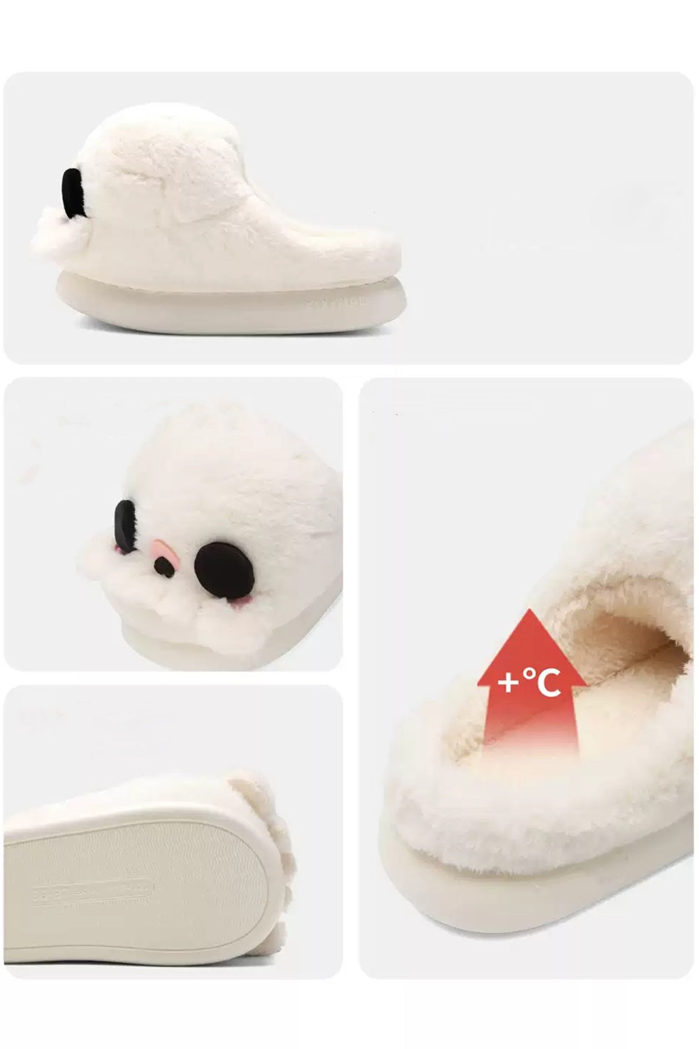 Cute White Halloween Skull Slippers Aesthetic Warm Plush House Shoes