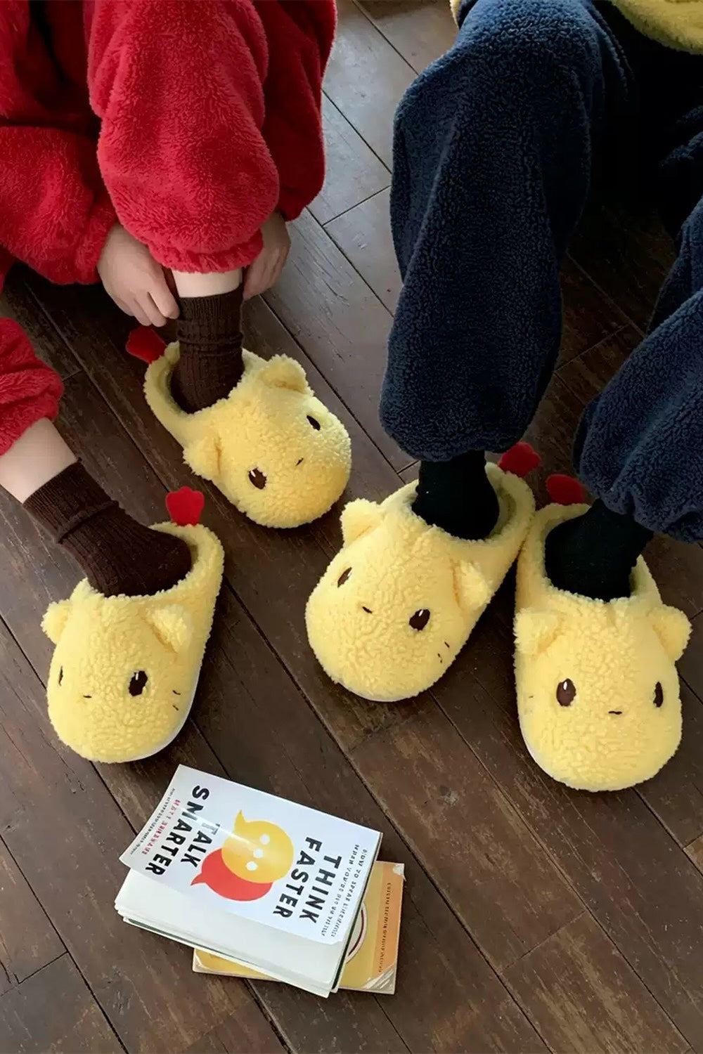 Winter cute yellow Chicken slippers aesthetic warm plush house shoes