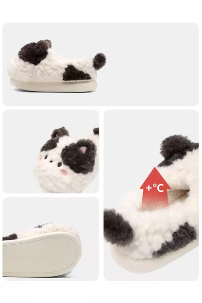 Winter Cute Black Cat Slippers Aesthetic Warm Plush House Shoes