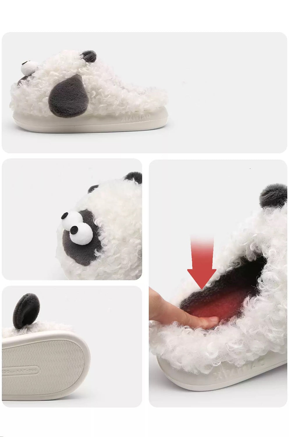 Winter Cute White Sheep Slippers Aesthetic Warm Plush House Shoes