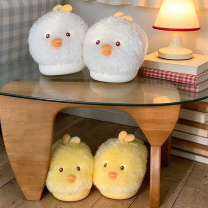 Winter Cute Fluffy Chick Slippers Aesthetic Warm Plush House Shoes