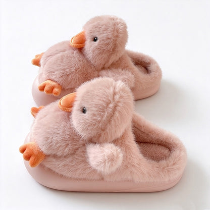 Winter Cute Yellow Duck Slippers Aesthetic Warm Plush House Shoes