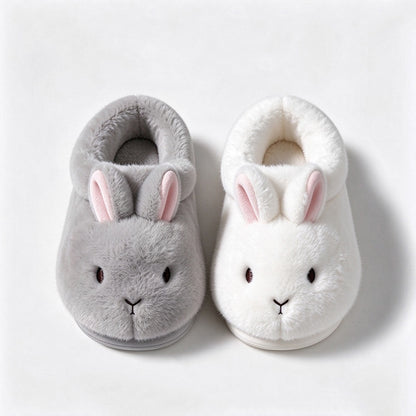 Winter Cute Closed Back Bunny Slippers Aesthetic Plush House Shoes