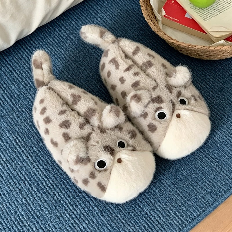 Winter Cute Siamese Cat Slippers Aesthetic Warm Plush House Shoes