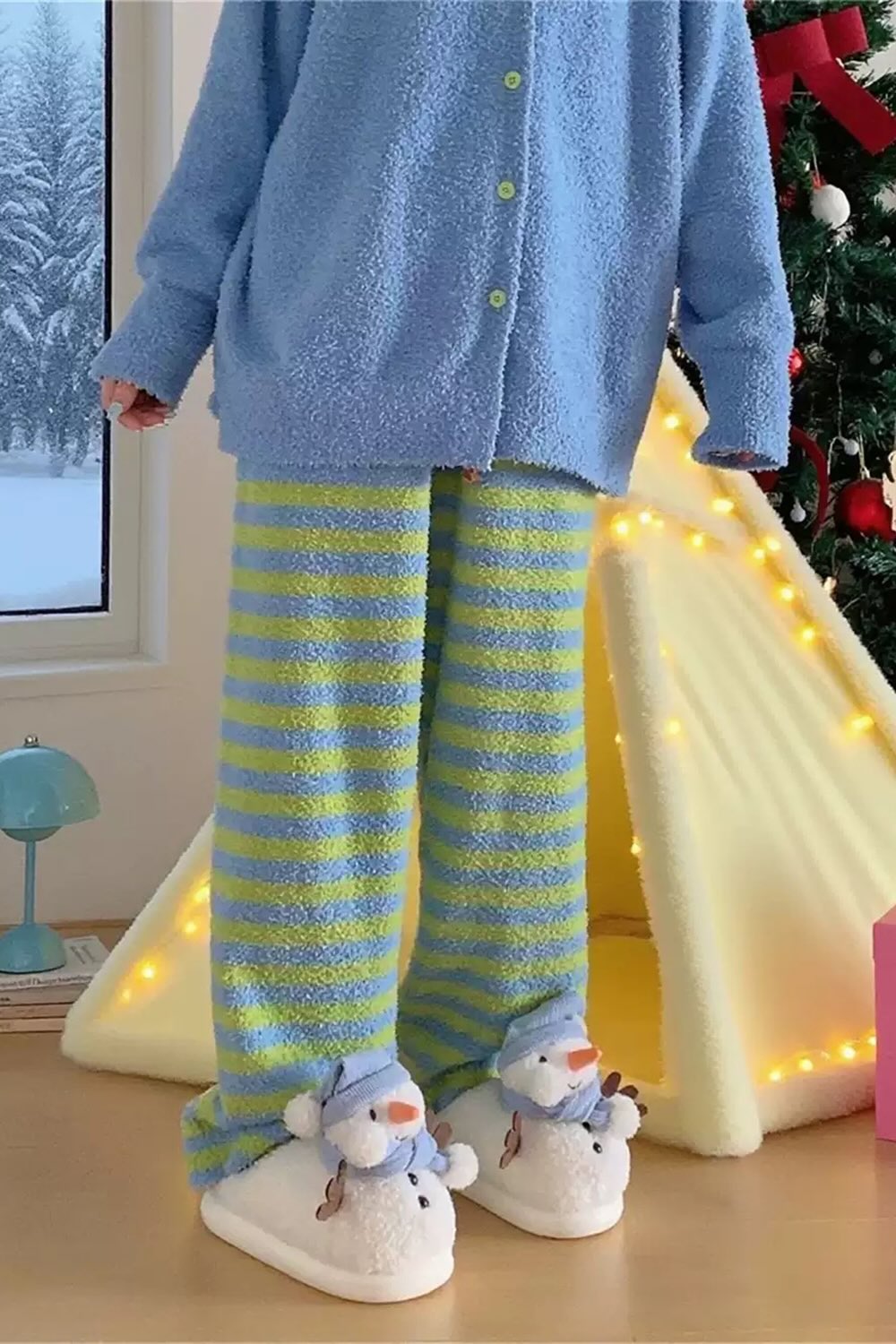 Winter Cute Christmas Snowman Slippers Aesthetic Warm Plush House Shoes