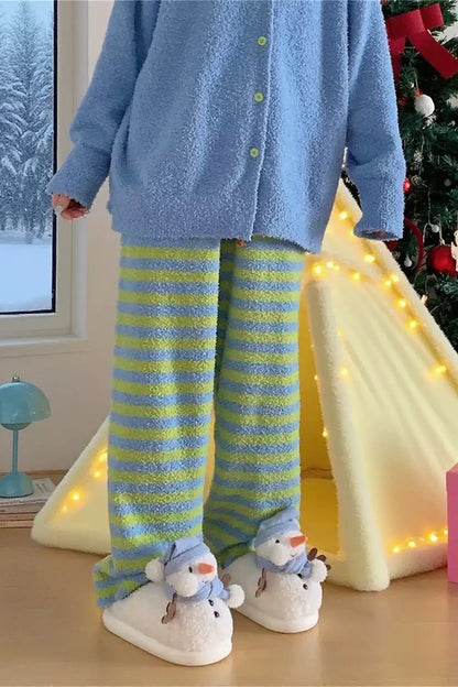 Winter Cute Christmas Snowman Slippers Aesthetic Warm Plush House Shoes