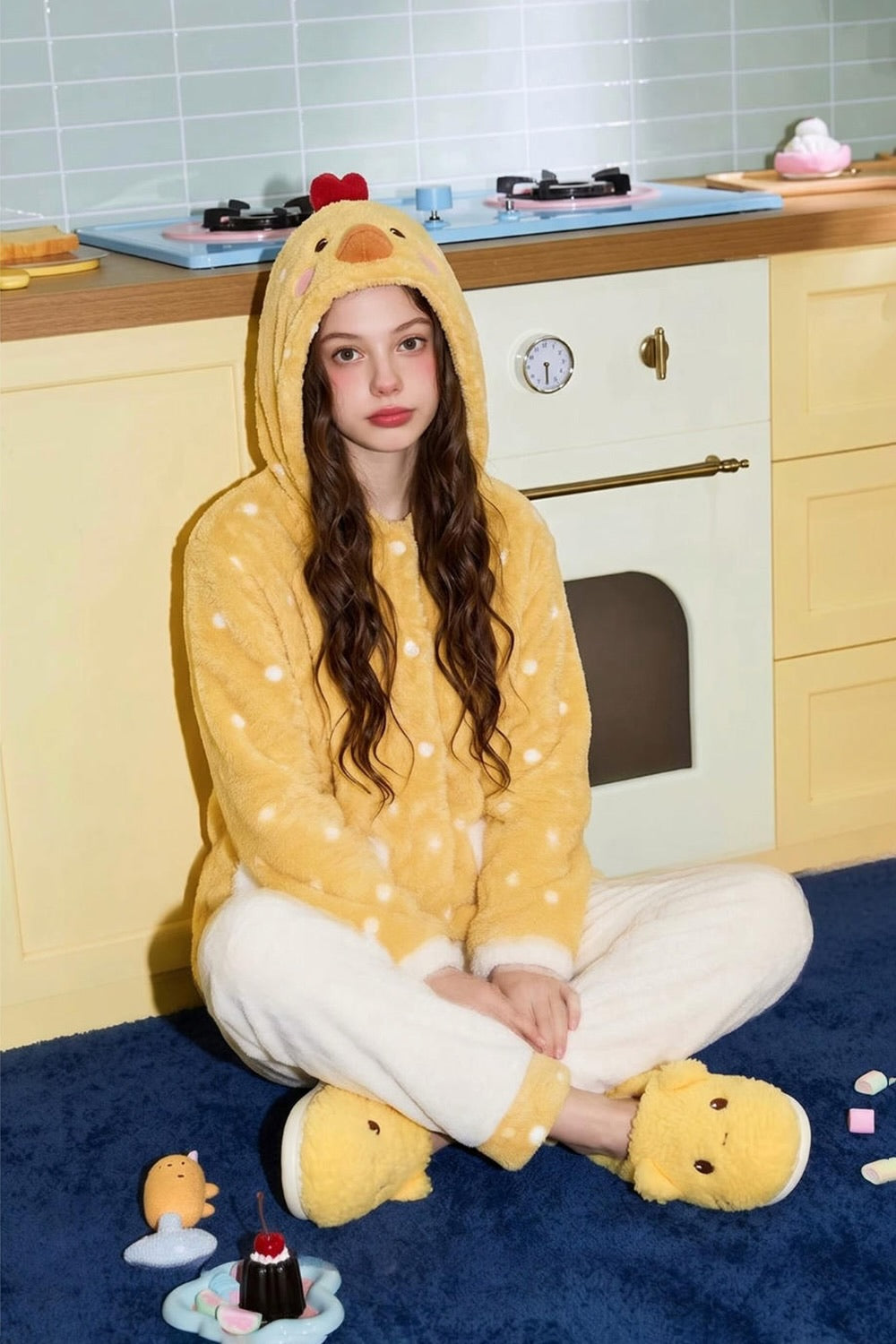 Winter Cute Yellow Chicken Slippers Aesthetic Warm Plush House Shoes