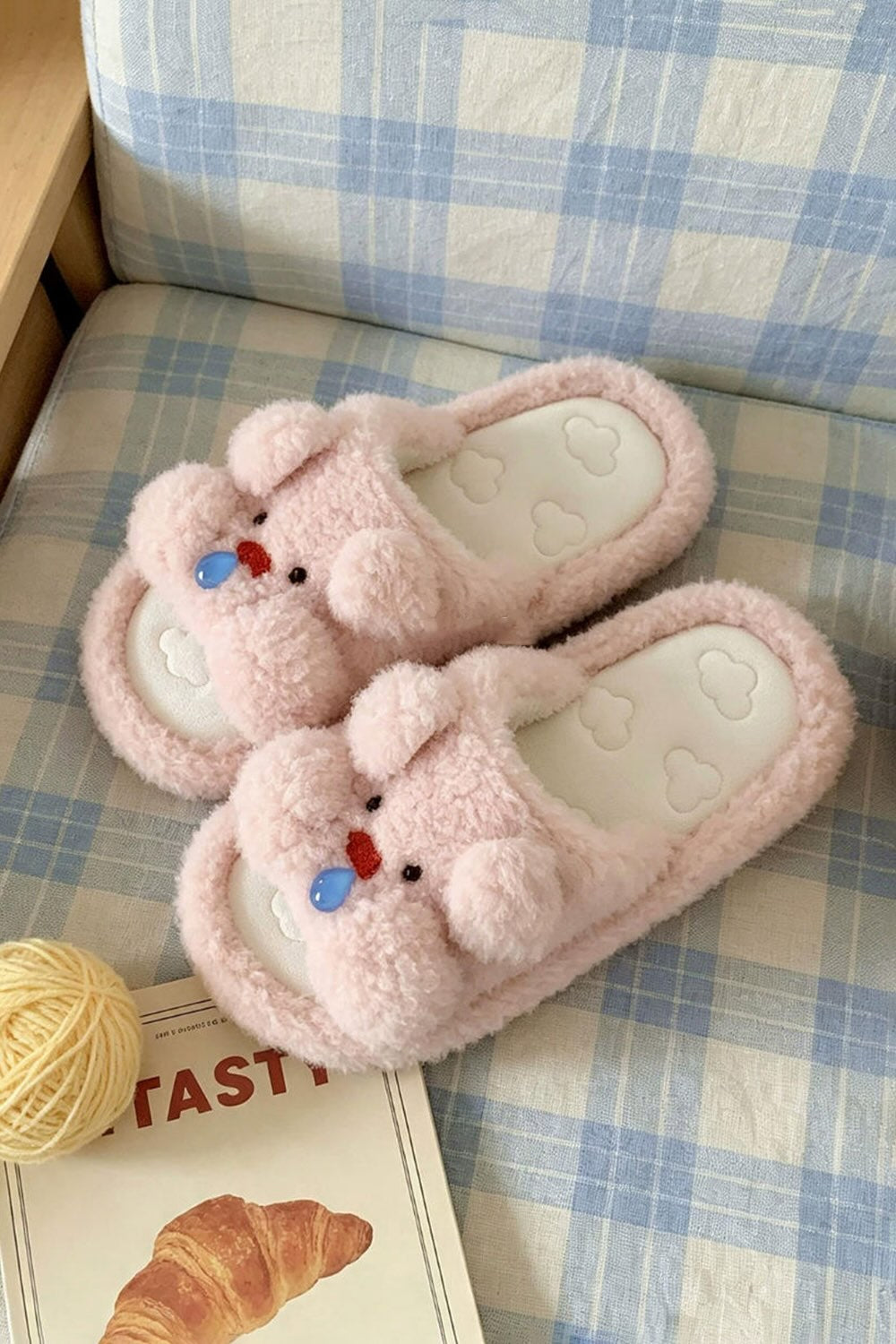 Cute Open Toe pink snot pig slippers aesthetic warm plush house shoes