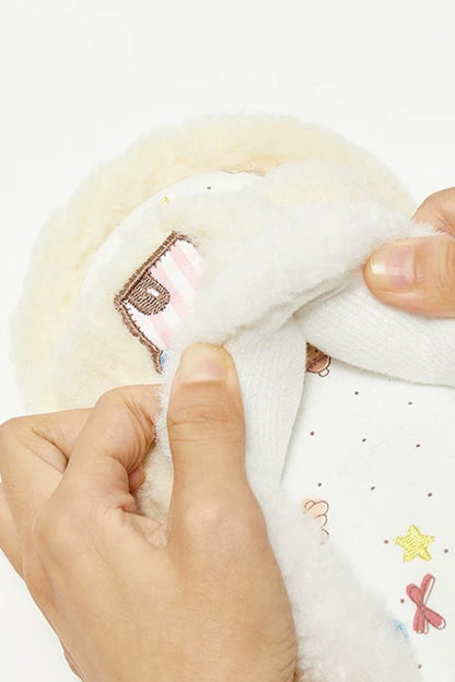 Cute Open Toe Big Ear Dog Slippers Aesthetic Warm Plush House Shoes