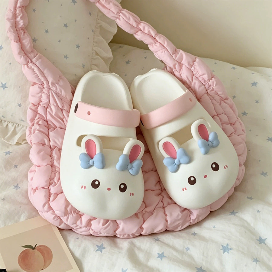 Summer Slightly Low Arch Cute Cartoon Little Rabbit Lolita Mary Jane Slides