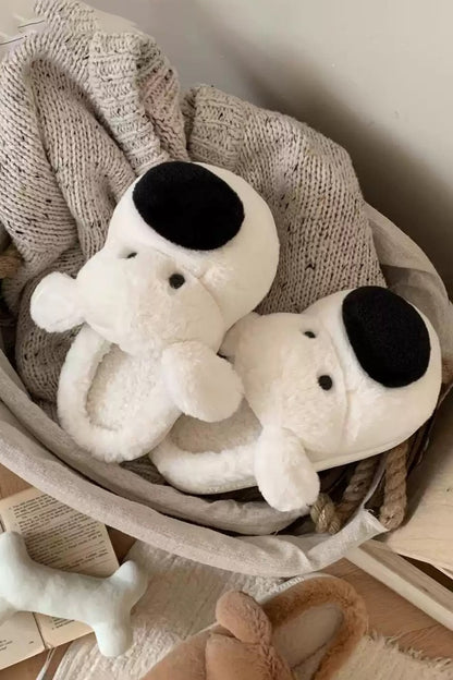 winter cute white big nose golden retriever dog slippers aesthetic warm plush house shoes